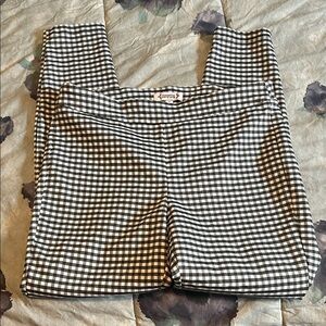 Nanette Lepore Black and White Checkered Straight Leg Pants medium
